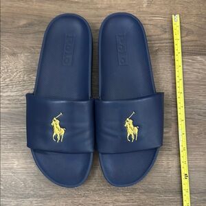 Polo by Ralph Lauren Blue and Yellow Slide Sandals